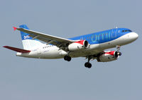 G-DBCA @ LHR - bmi Airbus A319-100 (G-DBCA) landing at London (Heathrow) Airport, England in Sept 2005 - by Adrian Pingstone
