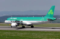 EI-CVB @ BRS - Aer Lingus Airbus A320-200 (Irish registration EI-CVB) taxis at Bristol International Airport, Bristol, England in August 2005 - by Adrian Pingstone