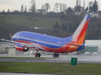 N454WN @ BFI - Southwest Boeing 737 at Boeing Field. It got winglets installed prior to delivery - by Andreas Mowinckel