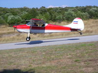 YU-CES @ LDPV - YU-CES a very fine Cessna 170 just after take-off. Seen by me at our holydays August 2004 on the wonderful airport Vrsar (LDPV). Although registered with YU markings, this aircraft is resident in the Croatia. - by G van Gils