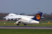 D-AVRD @ EGCC - Lufthansa's regional 4 pot jet departs 06L. - by Kevin Murphy