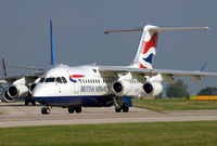 G-GNTZ @ EGCC - Waiting at the threshold of 24L at Manchester - by Kevin Murphy