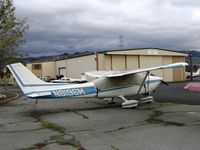 N8196M @ RHV - 1976 Cessna 182P between rainstorms at Reid-Hillview Airport, San Jose, CA - by Steve Nation
