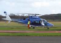 G-ESLH @ EGBO - Agusta A.109E Power.A rotor's running stop for fuel. - by Robert Beaver