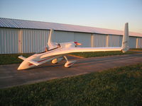 N86WK @ I39 - Long-EZ N86WK, Parked Nose Down (Landing Gear Retracted) - by Bruce Layne