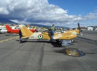 N350TP @ SZP - 1983 Siai-Marchetti SF.260TP, Allison 250-B17 Turboprop 385 shp, UAE flagged, desert camouflage. Red N688C SF.260C experimental class behind - by Doug Robertson