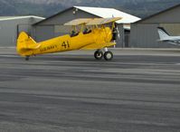 N69765 @ SZP - 1941 Boeing Stearman A75N1 (PT-17 KAYDET) as N2S-1, Turning on Runway 22 for takeoff - by Doug Robertson