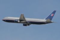 N667UA @ LAX - Gear finally stowed - United Airlines N667UA (767-322) - Flight UAL83 - departing LAX RWY 25R enroute to Honolulu International Airport (PHNL). - by Dean Heald