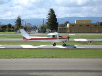 N25932 @ RHV - Nice Air 1977 Cessna 152 at Reid-Hillview Airport (San Jose), CA.  Aircraft substantially damaged during flight from KIC-RHV after making precautionary landing in a field near Aptos and nosing over.  Student pilot OK. - by Steve Nation