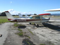 N45929 @ WVI - Monterey Bay Aviation 1978 Cessna 152 at Watsonville, CA.  Substantially damaged October 22, 2006 on training flight from WVI-SNS when engine failed; aircraft made forced landing near Prunedale, CA and flipped on its back.  CFI and student OK. - by Steve Nation