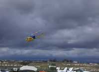 N212VC @ CMA - 1975 Bell 212 TWIN-TWO-TWELVE, P&W (Canada) PT6T-3 Twin-pac coupled free-turbine turboshaft 1,800 shp, takeoff climbout in crappy weather - by Doug Robertson