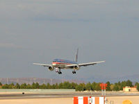 UNKNOWN @ LAS - American Airlines / Those aren't trees at the end of the runway. They are cleaverly designed radio antenae. - by SkyNevada
