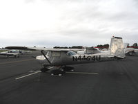 N4464U @ HWD - 1964 Cessa 150D (note wavy registration!) at stormy Hayward Air Terminal, CA - by Steve Nation