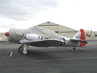 N555Q @ HWD - North American AT-6G U.S. Air Force 92900 TA-900 with cover at stormy Hayward Air Terminal, CA - by Steve Nation