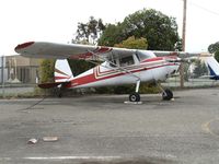 N3690V @ HWD - 1949 Cessna 120 at stormy Hayward Air Terminal, CA - by Steve Nation