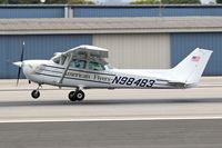 N98483 @ SMO - American Flyers N98483 (Cessna 172P) touching down on RWY 21 at Santa Monica Municipal Airport (KSMO). - by Dean Heald
