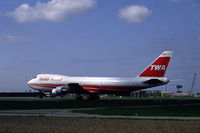 N93108 @ AMS - TWA Boeing 747-131 starting to rotate at Schiphol airport. - by Henk van Capelle