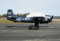 N75947 @ AUN - T-28C NX75947 in VT-5 2S/654 BuAer 140654 USS Lexington blue cs at Auburn Municipal Airport, CA - by Steve Nation