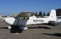 N2713G @ O20 - Straight-tailed 1959 Cessna 182B @ Lodi-Kingdon Airport, CA - by Steve Nation