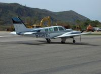 N2082L @ SZP - 1976 Beech 58TC TURBO BARON, two Continental TSIO-520 310 Hp, production totalled 151 58TCs, taxi to Runway 04 - by Doug Robertson