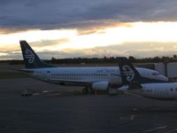 ZK-NGI @ CHC - The sun is setting over the snow-topped mountains - by Micha Lueck