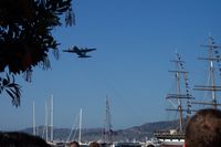 164763 - Fat Albert on a low pass over S.F. Bay, CA