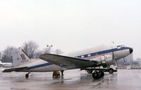 N105CA @ DPA - C-47B 43-48459 on a snowy and windy operation
