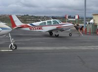 N334ME @ CMA - 1963 Beech 35 B33 DEBONAIR, Continental IO-470-K 225 Hp, has the larger, third window option mod of the 35 C33 model and long range tip tanks - by Doug Robertson