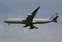 SX-DFB @ LHR - Airbus A340 313X - by Les Rickman