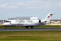 D-ACRF @ EGCC - Eurowings 'Clown' liveried CRJ. - by Kevin Murphy