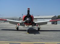 N28RF @ SZP - North American T-28B TROJAN, Wright Cyclone R-1820-86 9 cylinder radial 1,425 hp with hefty three blade Hamilton Standard 10' 1 diameter propeller - by Doug Robertson