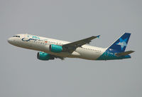 F-GRSN @ PMI - Colourful Airbus leaving Palma, Mallorca. - by Kevin Murphy