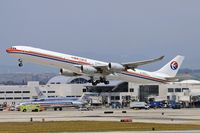 B-6053 @ LAX - China Eastern A-340-642 B-6053 (FLT CES586) departing LAX RWY 25R enroute to Shanghai Pudong (ZSPD), China.