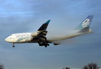 ZK-NBU @ LHR - Drifting in through the mist. - by Kevin Murphy