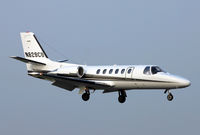 N829CB @ EGCC - Drifting into runway 06R. - by Kevin Murphy