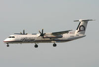 N400QX @ LAX - Horizon Air Dash 8 drifting into LA. - by Kevin Murphy