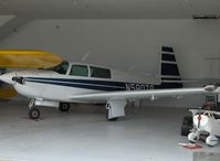 N58079 @ SZP - 1987 Mooney M20J 201LM, Lycoming IO-360 200 Hp, with Byrnster bipe lower right corner, 4 year old pedal power - by Doug Robertson