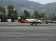 N234CM @ SZP - 1966 Cessna 182K SKYLANE, Continental O-470 230 Hp, landing roll Runway 22 - by Doug Robertson