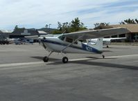 N21Y @ SZP - 1954 Cessna 180, Continental O-470 225 Hp, taxi from hangar - by Doug Robertson