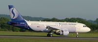 OO-SSG @ EGCC - nice sabena-esque livery - by mike bickley