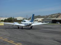 N8540M @ SZP - 1963 Beech 95-B55 (T42A) BARON, two Continental IO-470-L 260 Hp, mag check preflight, Runway 22 hold area - by Doug Robertson