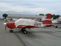 N6067L @ CNO - 1972 American AA-5 with canopy covered @ Chino Municipal Airport, CA - by Steve Nation