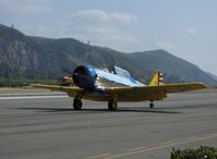 N4995C @ SZP - North American T-6G TEXAN (1949 factory reman) 'Thirsty Girl' taxi after flaps landing Runway 22 - by Doug Robertson