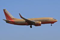 N734SA @ LAX - Southwest Airlines N734SA (FLT SWA1047) from Nashville Int'l (KBNA) on short-final to RWY 24R.