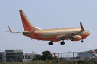 N734SA @ LAX - Southwest Airlines N734SA (FLT SWA1047) from Nashville Int'l (KBNA) seconds from touchdown on RWY 24R.