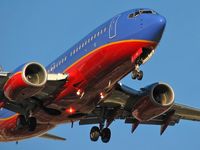 N468WN @ KLAS - Southwest Airlines / 2004 Boeing 737-7H4 / Co-Pilot shaking his fist or blocking the sun? - by Brad Campbell