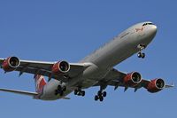 G-VWIN @ LAX - Virgin Atlantic G-VWIN Lady Luck - Air-born February 2006 (FLT VIR23) from London Heathrow (EGLL) on final approach to 24R.