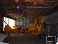 N62159 @ WI28 - 1942 Boeing Stearman PT17 in the hangar at Rio Creek Airport - by JD