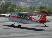 N617MA @ SZP - 2003 American Champion 8GCBC SCOUT, Lycoming O-360 180 Hp, taxi to Runway 22 - by Doug Robertson
