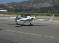 N57LG @ SZP - 1983 Godsey/Klaus Savier modified Rutan VARI-EZE, Continental O-200 100+ Hp, highly refined for efficiency & speed, taxi to Runway 22 - by Doug Robertson